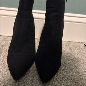 JustFab Black Pointed Toe Ankle Boots